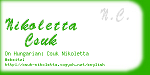 nikoletta csuk business card